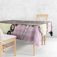 Pink Palaka Hawaii Tablecloth Kukui Nut Pikake Lei Hawaiian Tapa Pattern LT14 - Polynesian Pride
