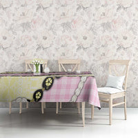 Pink Palaka Hawaii Tablecloth Kukui Nut Pikake Lei Hawaiian Tapa Pattern LT14 - Polynesian Pride