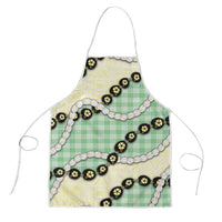 Green Palaka Hawaii Apron Kukui Nut Pikake Lei Hawaiian Tapa Pattern LT14 Green - Polynesian Pride