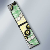 Green Palaka Hawaii Auto Sun Shade Kukui Nut Pikake Lei Hawaiian Tapa Pattern LT14 - Polynesian Pride