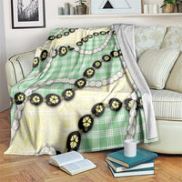 Green Palaka Hawaii Blanket Kukui Nut Pikake Lei Hawaiian Tapa Pattern LT14 Green - Polynesian Pride