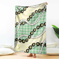Green Palaka Hawaii Blanket Kukui Nut Pikake Lei Hawaiian Tapa Pattern LT14 - Polynesian Pride