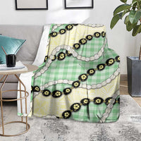 Green Palaka Hawaii Blanket Kukui Nut Pikake Lei Hawaiian Tapa Pattern LT14 - Polynesian Pride