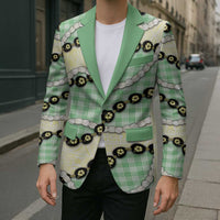 Green Palaka Hawaii Blazer Kukui Nut Pikake Lei Hawaiian Tapa Pattern LT14 - Polynesian Pride