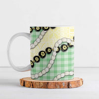 Green Palaka Hawaii Ceramic Mug Kukui Nut Pikake Lei Hawaiian Tapa Pattern LT14 Green - Polynesian Pride