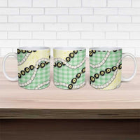 Green Palaka Hawaii Ceramic Mug Kukui Nut Pikake Lei Hawaiian Tapa Pattern LT14 - Polynesian Pride