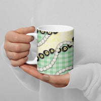 Green Palaka Hawaii Ceramic Mug Kukui Nut Pikake Lei Hawaiian Tapa Pattern LT14 - Polynesian Pride