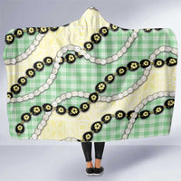Green Palaka Hawaii Hooded Blanket Kukui Nut Pikake Lei Hawaiian Tapa Pattern LT14 One Size Green - Polynesian Pride
