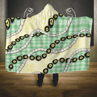 Green Palaka Hawaii Hooded Blanket Kukui Nut Pikake Lei Hawaiian Tapa Pattern LT14 - Polynesian Pride