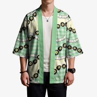 Green Palaka Hawaii Kimono Kukui Nut Pikake Lei Hawaiian Tapa Pattern LT14 - Polynesian Pride