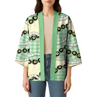 Green Palaka Hawaii Kimono Kukui Nut Pikake Lei Hawaiian Tapa Pattern LT14 - Polynesian Pride