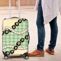 Green Palaka Hawaii Luggage Cover Kukui Nut Pikake Lei Hawaiian Tapa Pattern LT14 Green - Polynesian Pride