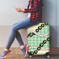 Green Palaka Hawaii Luggage Cover Kukui Nut Pikake Lei Hawaiian Tapa Pattern LT14 - Polynesian Pride