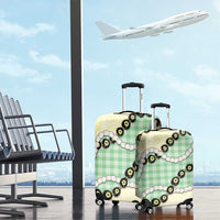 Green Palaka Hawaii Luggage Cover Kukui Nut Pikake Lei Hawaiian Tapa Pattern LT14 - Polynesian Pride