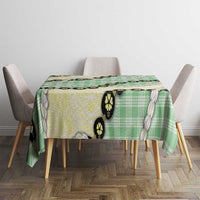 Green Palaka Hawaii Tablecloth Kukui Nut Pikake Lei Hawaiian Tapa Pattern LT14 - Polynesian Pride