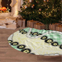 Green Palaka Hawaii Tree Skirt Kukui Nut Pikake Lei Hawaiian Tapa Pattern LT14 - Polynesian Pride