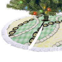 Green Palaka Hawaii Tree Skirt Kukui Nut Pikake Lei Hawaiian Tapa Pattern LT14 - Polynesian Pride