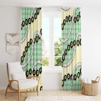 Green Palaka Hawaii Window Curtain Kukui Nut Pikake Lei Hawaiian Tapa Pattern LT14 - Polynesian Pride