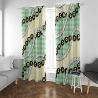 Green Palaka Hawaii Window Curtain Kukui Nut Pikake Lei Hawaiian Tapa Pattern LT14 With Grommets Green - Polynesian Pride