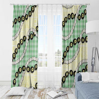 Green Palaka Hawaii Window Curtain Kukui Nut Pikake Lei Hawaiian Tapa Pattern LT14 - Polynesian Pride