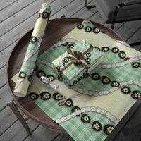 Green Palaka Hawaii Wrapping Paper Kukui Nut Pikake Lei Hawaiian Tapa Pattern LT14 - Polynesian Pride