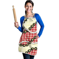 Red Palaka Hawaii Apron Kukui Nut Pikake Lei Hawaiian Tapa Pattern LT14 - Polynesian Pride