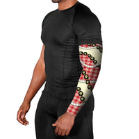 Red Palaka Hawaii Arm Sleeves Kukui Nut Pikake Lei Hawaiian Tapa Pattern LT14 - Polynesian Pride