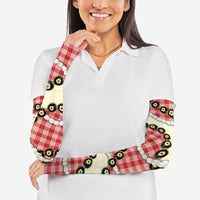 Red Palaka Hawaii Arm Sleeves Kukui Nut Pikake Lei Hawaiian Tapa Pattern LT14 - Polynesian Pride