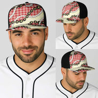 Red Palaka Hawaii Baseball Net Cap Kukui Nut Pikake Lei Hawaiian Tapa Pattern LT14 - Polynesian Pride