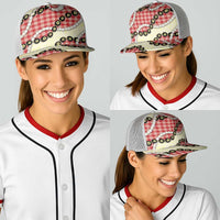 Red Palaka Hawaii Baseball Net Cap Kukui Nut Pikake Lei Hawaiian Tapa Pattern LT14 - Polynesian Pride