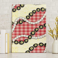 Red Palaka Hawaii Canvas Wall Art Kukui Nut Pikake Lei Hawaiian Tapa Pattern LT14 Without Frame Red - Polynesian Pride