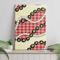 Red Palaka Hawaii Canvas Wall Art Kukui Nut Pikake Lei Hawaiian Tapa Pattern LT14 - Polynesian Pride