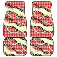 Red Palaka Hawaii Car Mats Kukui Nut Pikake Lei Hawaiian Tapa Pattern LT14 - Polynesian Pride
