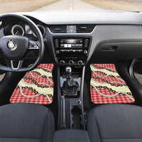 Red Palaka Hawaii Car Mats Kukui Nut Pikake Lei Hawaiian Tapa Pattern LT14 Set 2pcs - Front Red - Polynesian Pride