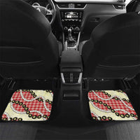 Red Palaka Hawaii Car Mats Kukui Nut Pikake Lei Hawaiian Tapa Pattern LT14 Set 2pcs - Back Red - Polynesian Pride