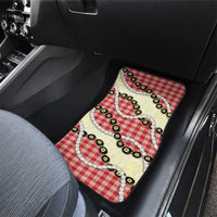 Red Palaka Hawaii Car Mats Kukui Nut Pikake Lei Hawaiian Tapa Pattern LT14 - Polynesian Pride