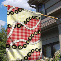 Red Palaka Hawaii Garden Flag Kukui Nut Pikake Lei Hawaiian Tapa Pattern LT14 - Polynesian Pride