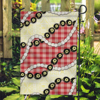 Red Palaka Hawaii Garden Flag Kukui Nut Pikake Lei Hawaiian Tapa Pattern LT14 Garden Flag Red - Polynesian Pride