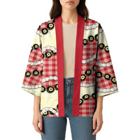 Red Palaka Hawaii Kimono Kukui Nut Pikake Lei Hawaiian Tapa Pattern LT14 - Polynesian Pride