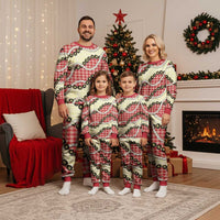Red Palaka Hawaii Christmas Pajama Set Kukui Nut Pikake Lei Hawaiian Tapa Pattern LT14 - Polynesian Pride