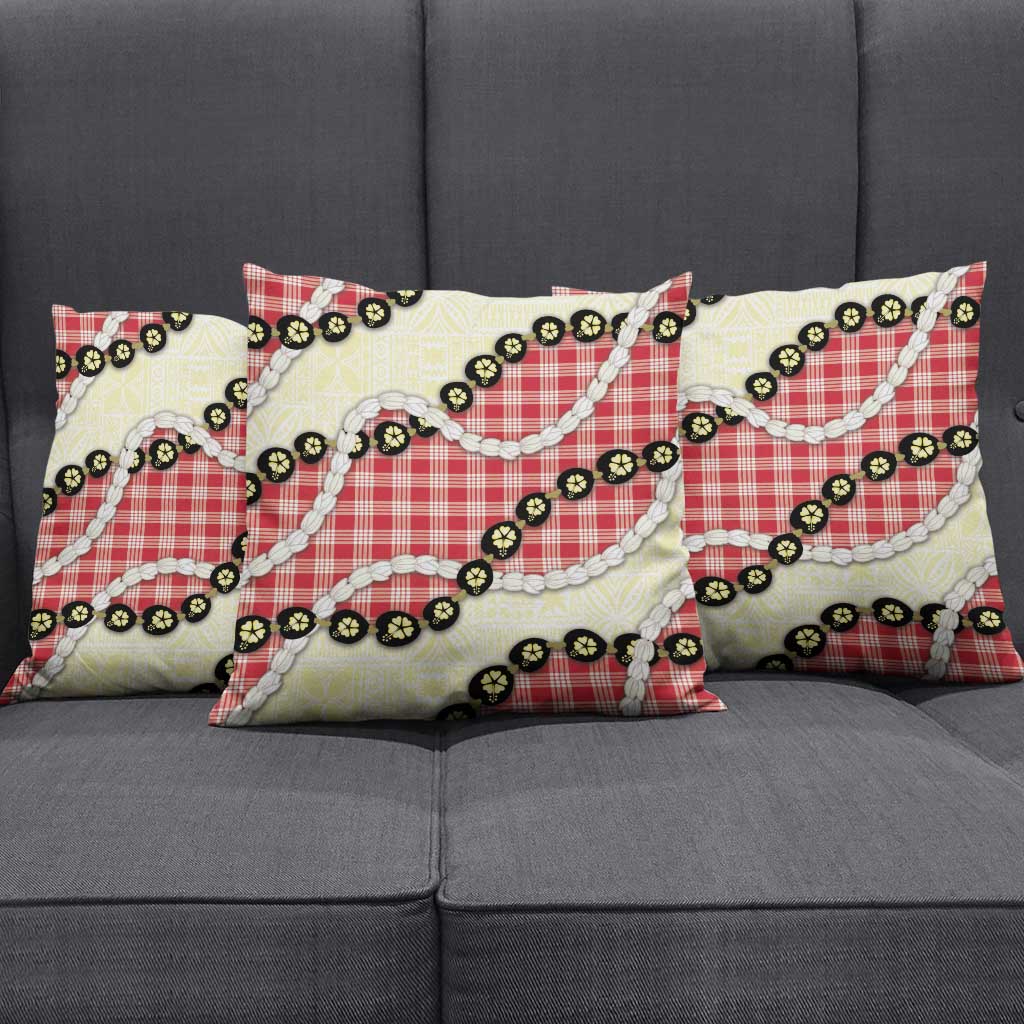 Red Palaka Hawaii Pillow Cover Kukui Nut Pikake Lei Hawaiian Tapa Pattern LT14 - Polynesian Pride