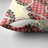 Red Palaka Hawaii Pillow Cover Kukui Nut Pikake Lei Hawaiian Tapa Pattern LT14 - Polynesian Pride