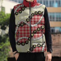 Red Palaka Hawaii Sleeveless Puffer Jacket Kukui Nut Pikake Lei Hawaiian Tapa Pattern LT14 - Polynesian Pride
