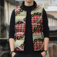 Red Palaka Hawaii Sleeveless Puffer Jacket Kukui Nut Pikake Lei Hawaiian Tapa Pattern LT14 - Polynesian Pride