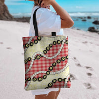 Red Palaka Hawaii Tote Bag Kukui Nut Pikake Lei Hawaiian Tapa Pattern LT14 - Polynesian Pride
