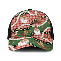 Cowboy Hawaii Mele Kalikimaka Baseball Net Cap Paniolo Kukui Nut Pikake Lei Red Version LT14 One Size Black Red - Polynesian Pride