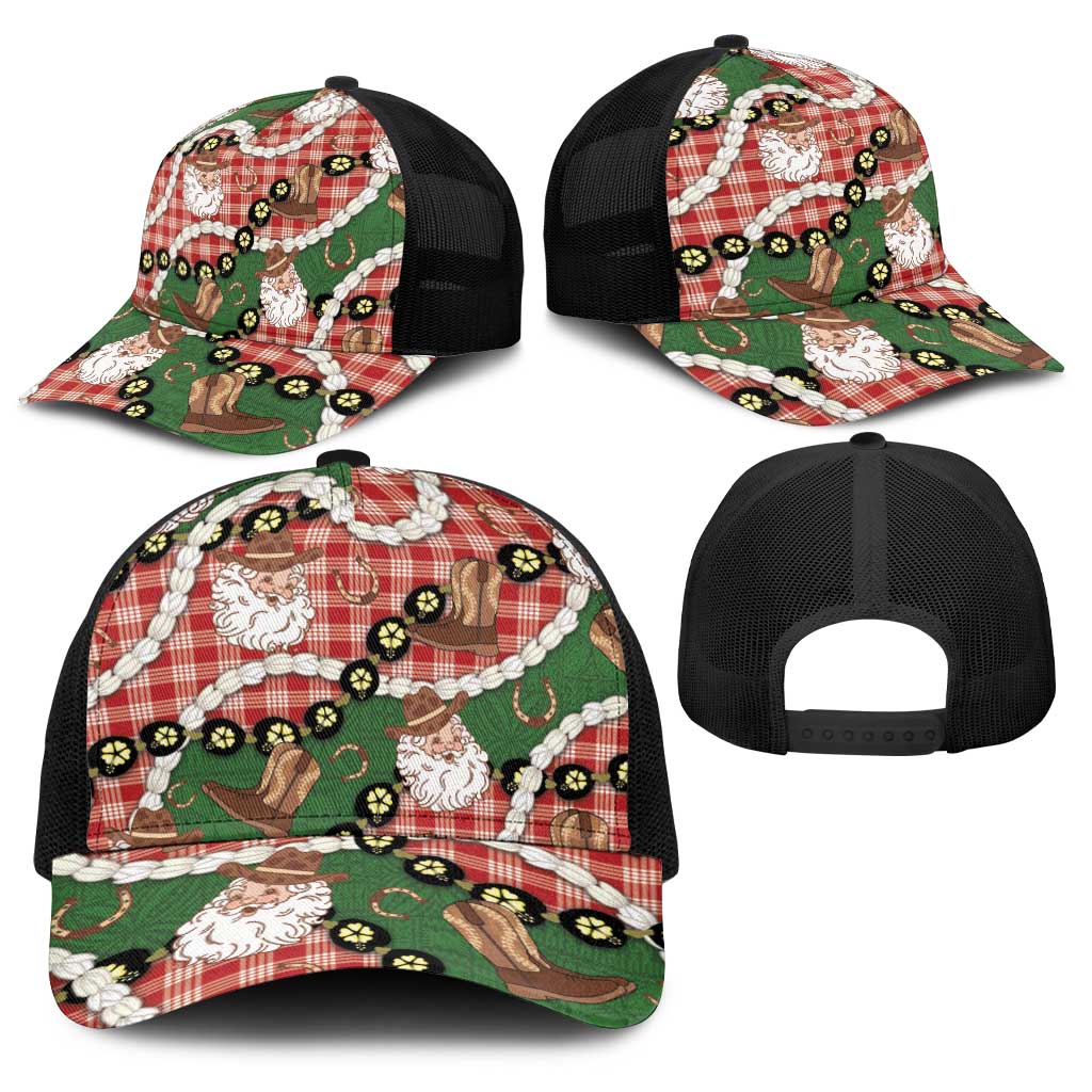 Cowboy Hawaii Mele Kalikimaka Baseball Net Cap Paniolo Kukui Nut Pikake Lei Red Version LT14 - Polynesian Pride