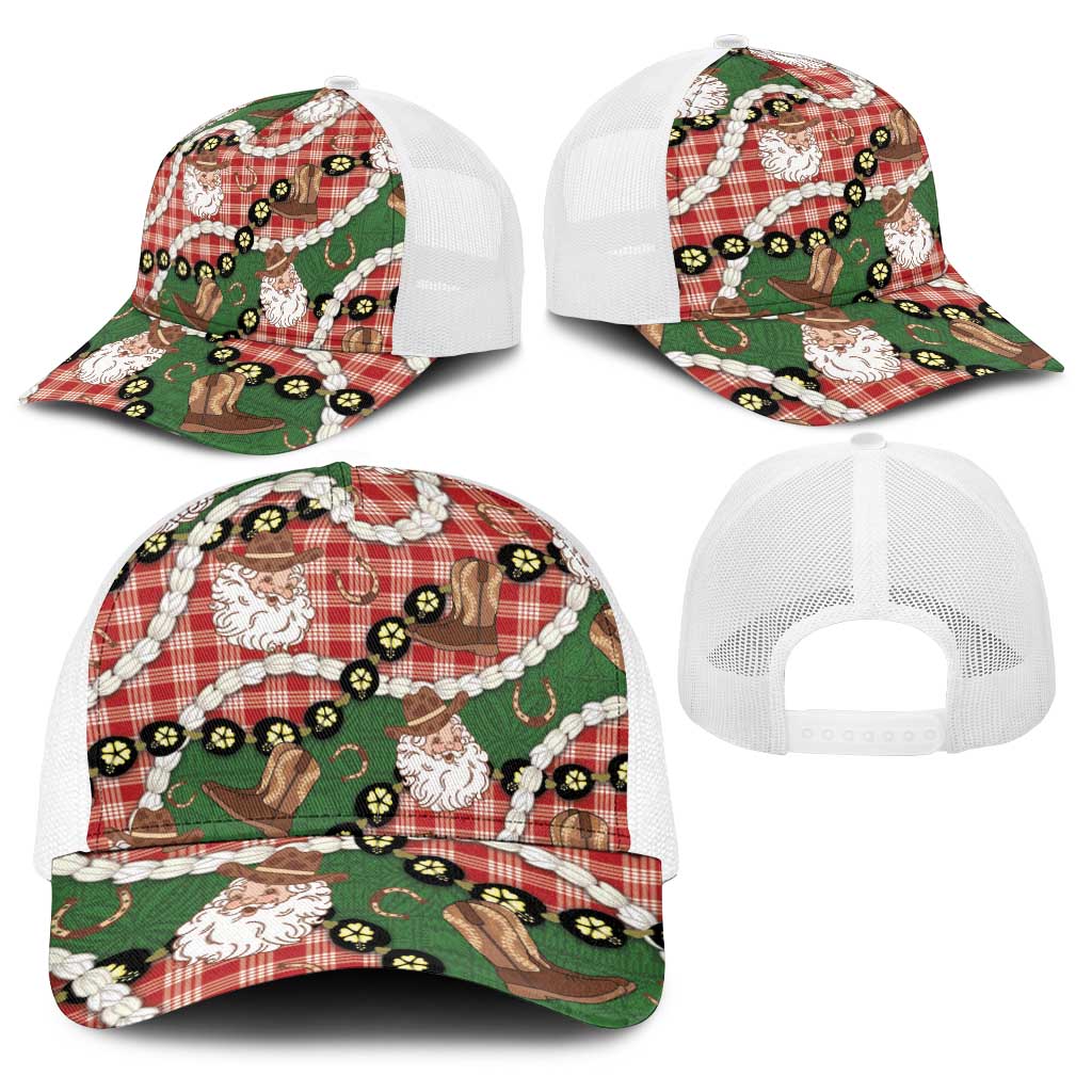Cowboy Hawaii Mele Kalikimaka Baseball Net Cap Paniolo Kukui Nut Pikake Lei Red Version LT14 - Polynesian Pride