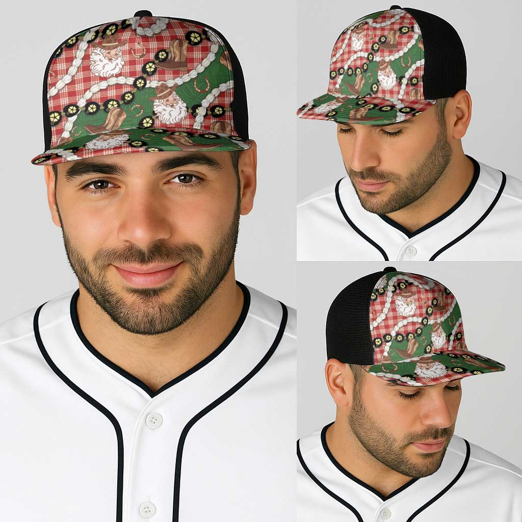 Cowboy Hawaii Mele Kalikimaka Baseball Net Cap Paniolo Kukui Nut Pikake Lei Red Version LT14 - Polynesian Pride