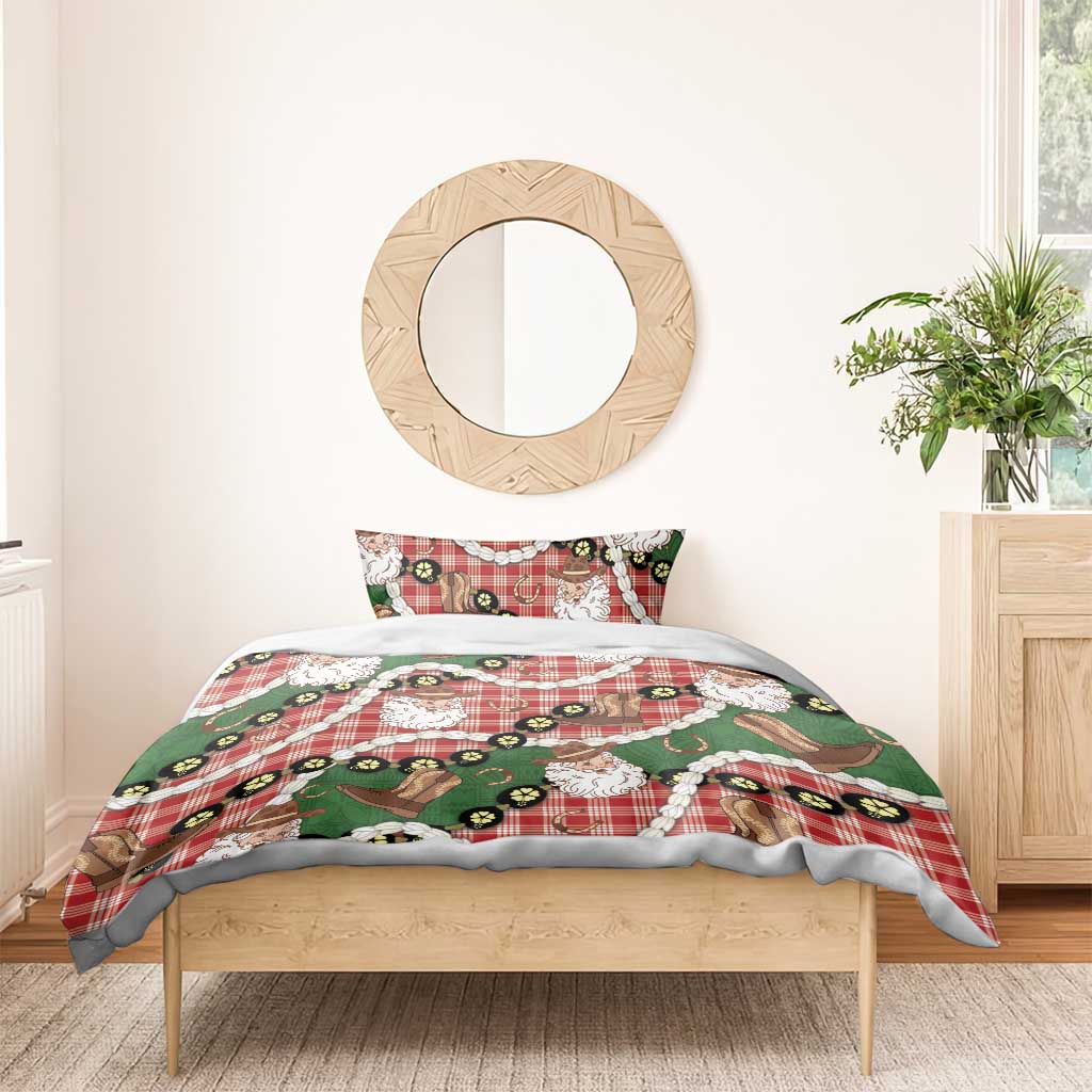 Cowboy Hawaii Mele Kalikimaka Bedding Set Paniolo Kukui Nut Pikake Lei Red Version LT14 - Polynesian Pride